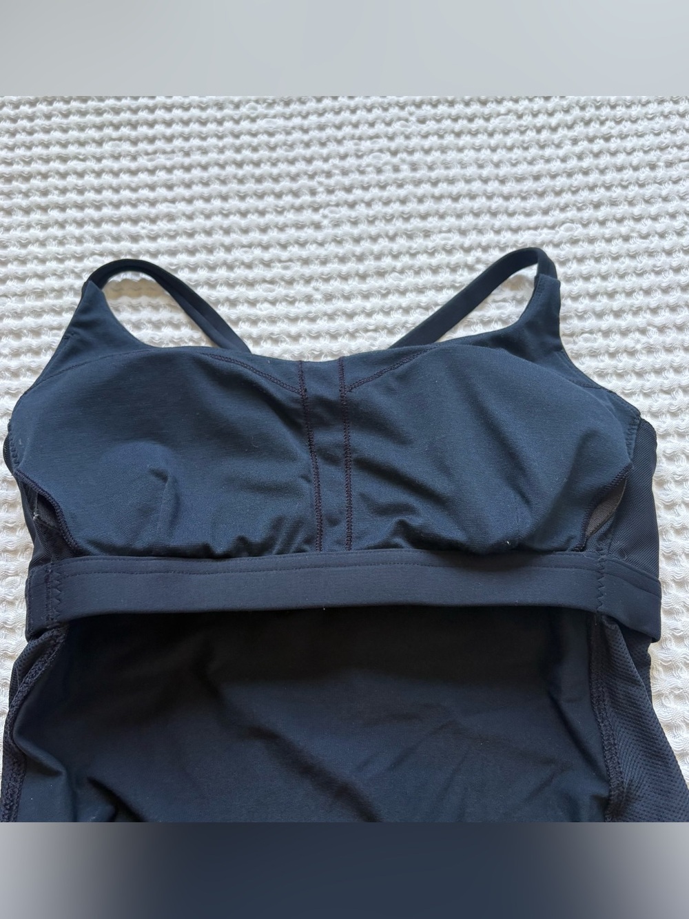 Lululemon Yeah Yoga Tank Baroque Inkwell Navy Black Mesh Back Cross Strap 4 - Picture 7 of 7